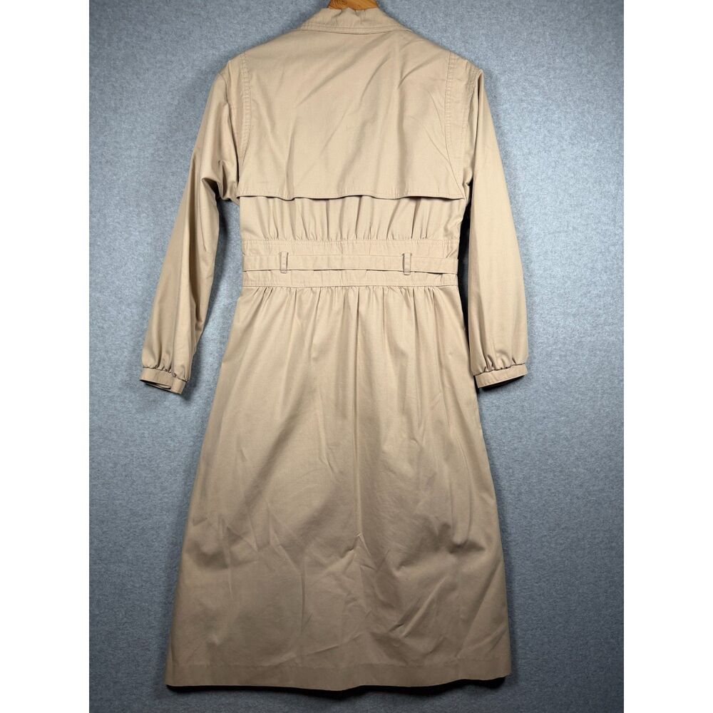 Vintage Mulberry Street Beige Belted Maxi Trench Coat Women’s 7/8 Bin E - Picture 4 of 4